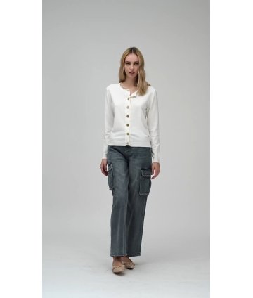 Cardigan White Wise WW20108